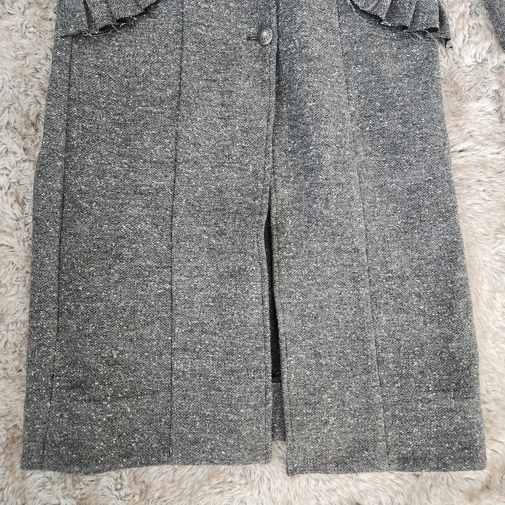 Free People Ellington Duster Coat In Charcoal Gray‎ Wool Blend Button Front